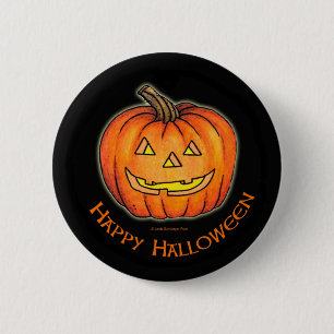 Glücklicher Halloween-Kürbis Button