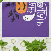 Glücklicher Halloween Kürbis Gespenst Fledermäuse Geschirrtuch (Gefaltet)