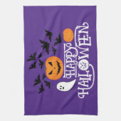 Glücklicher Halloween Kürbis Gespenst Fledermäuse Geschirrtuch (Vertikal)