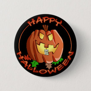 Glücklicher Halloween-Kürbis-Knopf Button