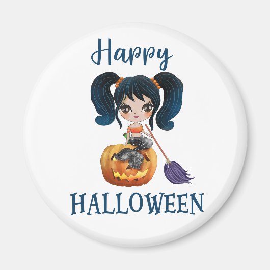 Glücklicher Halloween-Magnet Girl Spooky Magnet Me (Vorne)