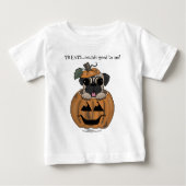 Glücklicher Halloween-Mops in Jack O' Lantern Baby T-shirt (Vorderseite)