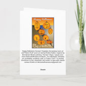 Glücklicher Halloween Schrei! Pumpkins schreien Karte (Rückseite)