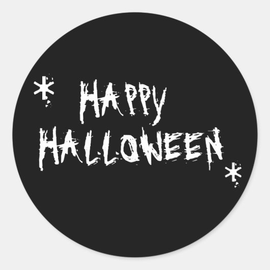 Glücklicher Halloween Schwarz-weißer beängstigende Runder Aufkleber (Vorderseite)