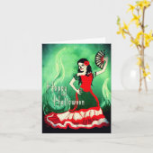 glücklicher halloween spanischer tänzer karte (Gelbe Blume)