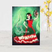 glücklicher halloween spanischer tänzer karte (Gelbe Blume)