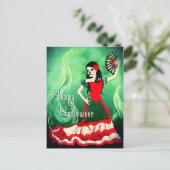 glücklicher halloween spanischer tänzer postkarte (Stehend Vorderseite)