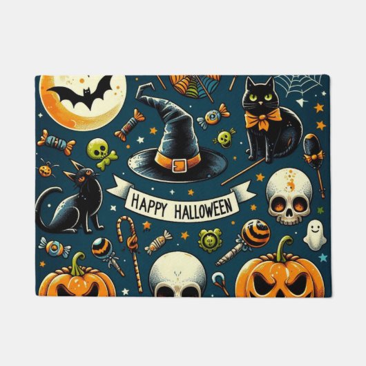 Glücklicher Halloween Spaß & Spooky Fußmatte (Vorderseite)