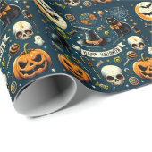 Glücklicher Halloween Spaß & Spooky Geschenkpapier (Rolleneckpunkt)