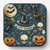 Glücklicher Halloween Spaß & Spooky Pappteller (Vorderseite)