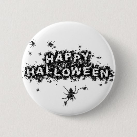 Glücklicher Halloween-Spinnen-Knopf Button (Vorderseite)