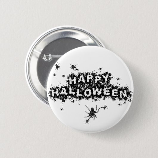 Glücklicher Halloween-Spinnen-Knopf Button (Vorne & Hinten)