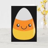 Glücklicher Halloween-Süßigkeits-Mais Emoji Karte (Gelbe Blume)