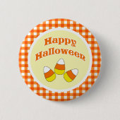 Glücklicher Halloween-Süßigkeits-Mais-Knopf Button (Vorderseite)