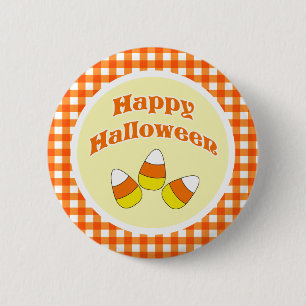 Glücklicher Halloween-Süßigkeits-Mais-Knopf Button