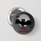 Glücklicher Halloween-Vampirs-Schläger-Knopf Button (Vorne & Hinten)