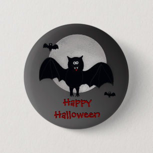Glücklicher Halloween-Vampirs-Schläger-Knopf Button