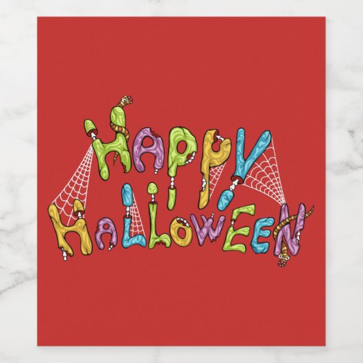 glücklicher Halloween - zombie graffiti Weinetikett (Einzelnes Label)