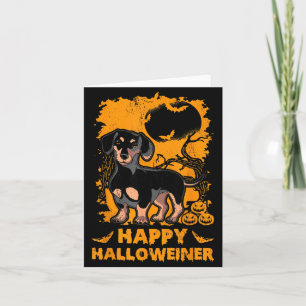 Glücklicher Halloweiner Dachshund Halloween Wiener Karte