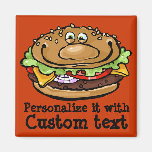 Glücklicher Hamburger fertigen lustiger GRILLEN Magnet