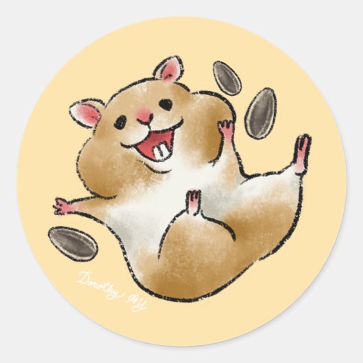 Glücklicher Hamster Runder Aufkleber (Vorderseite)
