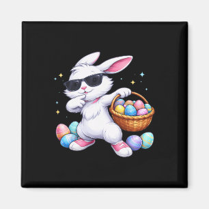 Glücklicher Hase Dabbing Ostern Kinder Jungen Mädc Magnet