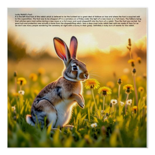 Glücklicher Hasenfuß Poster (Vorderseite)