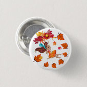 Glücklicher Herbst Button (Vorne & Hinten)