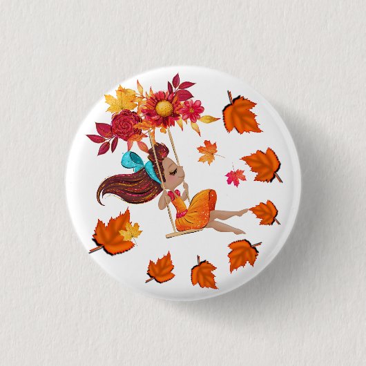 Glücklicher Herbst Button (Vorderseite)