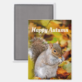 Glücklicher Herbst Eichhörnchen Magnet (Vorderseite/Rückseite)