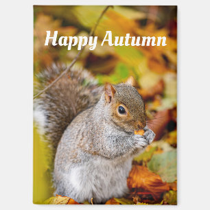 Glücklicher Herbst Eichhörnchen Magnet