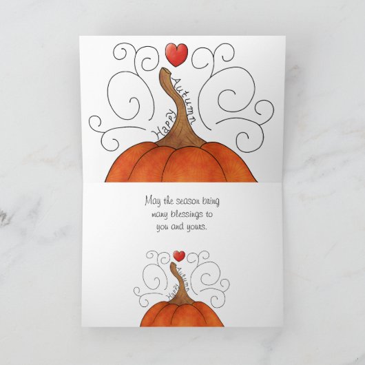 glücklicher Herbst Feiertagskarte (Innenseite)