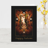 Glücklicher Herbst - Herbst-Göttin-Karte Karte (Gelbe Blume)