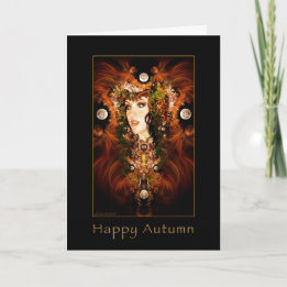 Glücklicher Herbst - Herbst-Göttin-Karte Karte