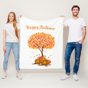 Glücklicher Herbst / Herbstbaumlaub Dekorativ Fleecedecke