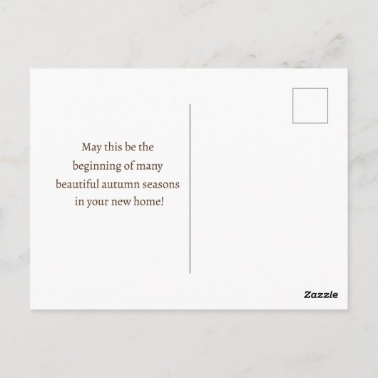 Glücklicher Herbst in neuen Zuhause Real Anwesen C Postkarte (Rückseite)