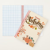 Glücklicher Herbst, Kürbissaison, Halloween Notizblock (Innen)