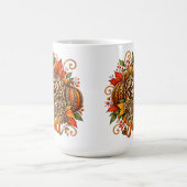 Glücklicher Herbst Leopard Kürbis Kaffeetasse (Mittel)