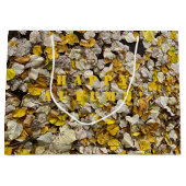 Glücklicher Herbst oder Ihr Text, Herbst Blätter F Große Geschenktüte (Vorderseite)