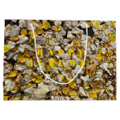 Glücklicher Herbst oder Ihr Text, Herbst Blätter F Große Geschenktüte (Rückseite)