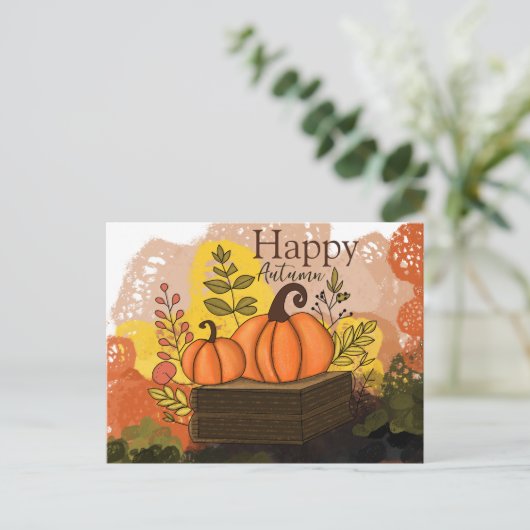 glücklicher Herbst Postkarte (Stehend Vorderseite)