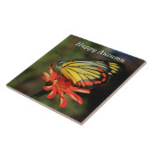 Glücklicher Herbst-Schmetterling Fliese (Seite)