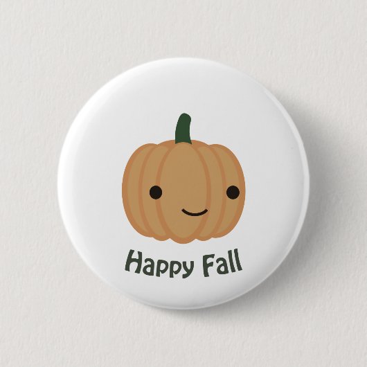 Glücklicher Herbst - Süßer Kürbis Button (Vorderseite)