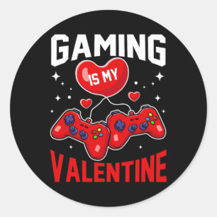 Glücklicher Herz Dating Gamer Valentinstag Cou Runder Aufkleber
