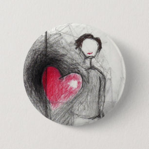 Glücklicher Herz-Knopf Button