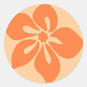 "Glücklicher Hibiskus-" Aufkleber in der Papaya