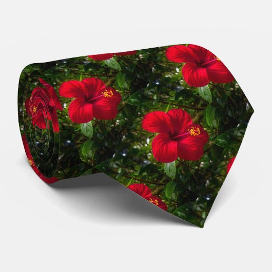"Glücklicher Hibiskus" Krawatte (Gerollt)
