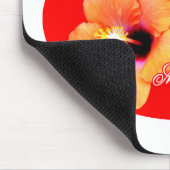 Glücklicher Hibiskus-rotes rotes Oval der Mutter T Mousepad (Ecke)