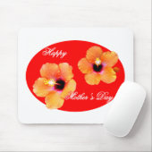 Glücklicher Hibiskus-rotes rotes Oval der Mutter T Mousepad (Mit Mouse)