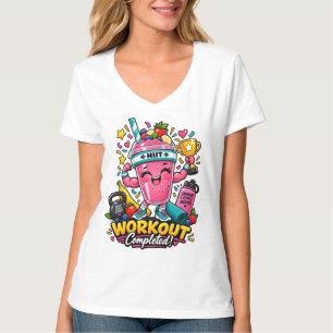 Glücklicher HIIT-Smoothie-Champion-Workout abgesch T-Shirt